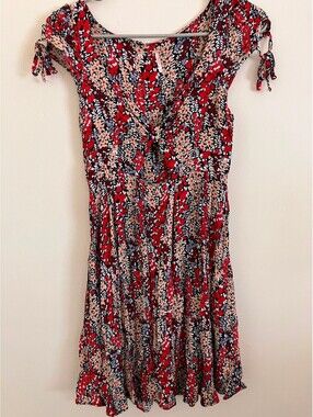 Free People Women's Red Floral Dress XS